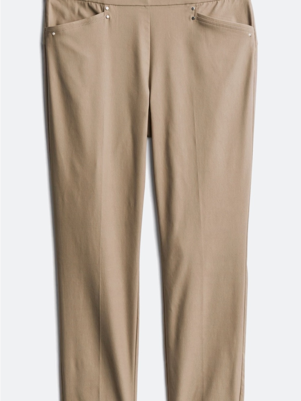 Violets & Roses Emmy Rivet Pull On Pant— Taupe